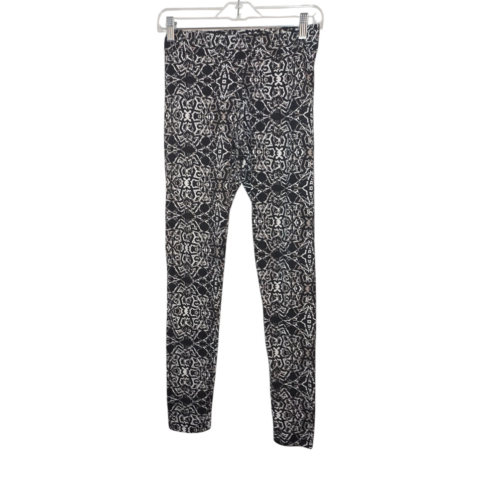 Invite Only Womens High Waisted Pull On Slim Leg Pants Leggings Black White Sz M